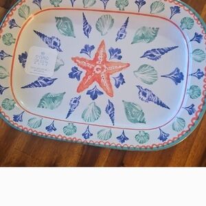 Sigrid Olsen Starfish Design Melamine Ceramic Platter.